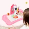 LEAN TOYS Μίνι προβολέας ρομπότ τραπέζι 2 σε 1 Αξεσουάρ Ροζ