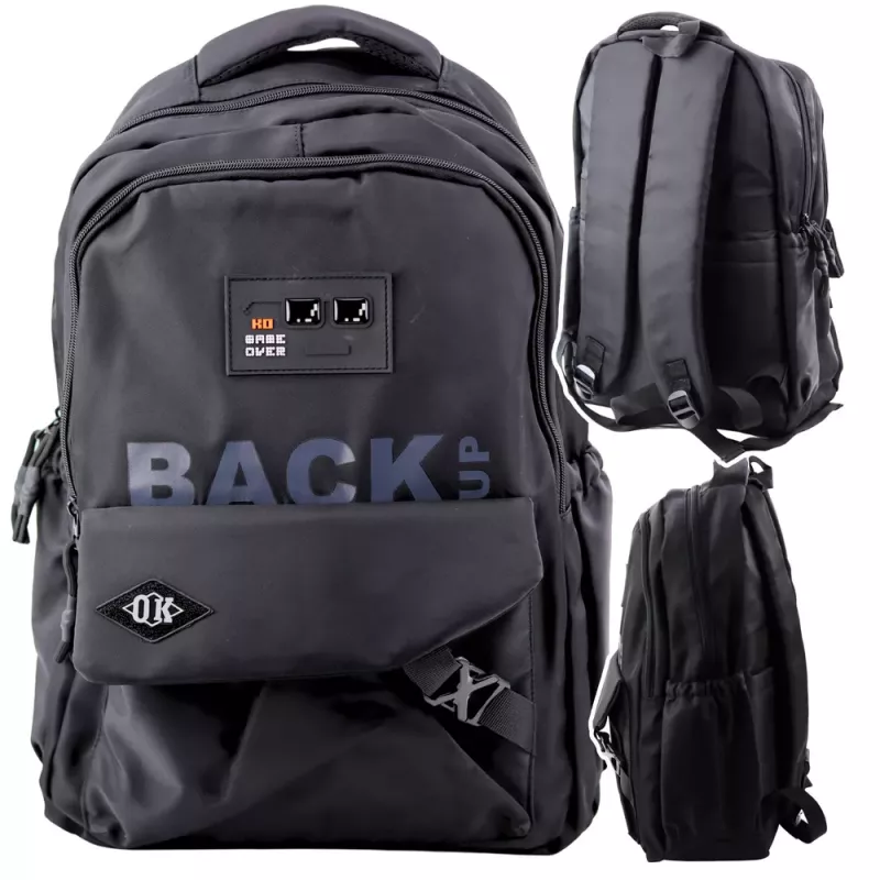 LEAN City Σχολικό σακίδιο 6 θήκες Back Up Μαύρο 23L 46 cm