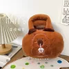 LEAN TOYS Λούτρινη τσάντα καπιμπάρα με κύπελλο καφέ 20cm