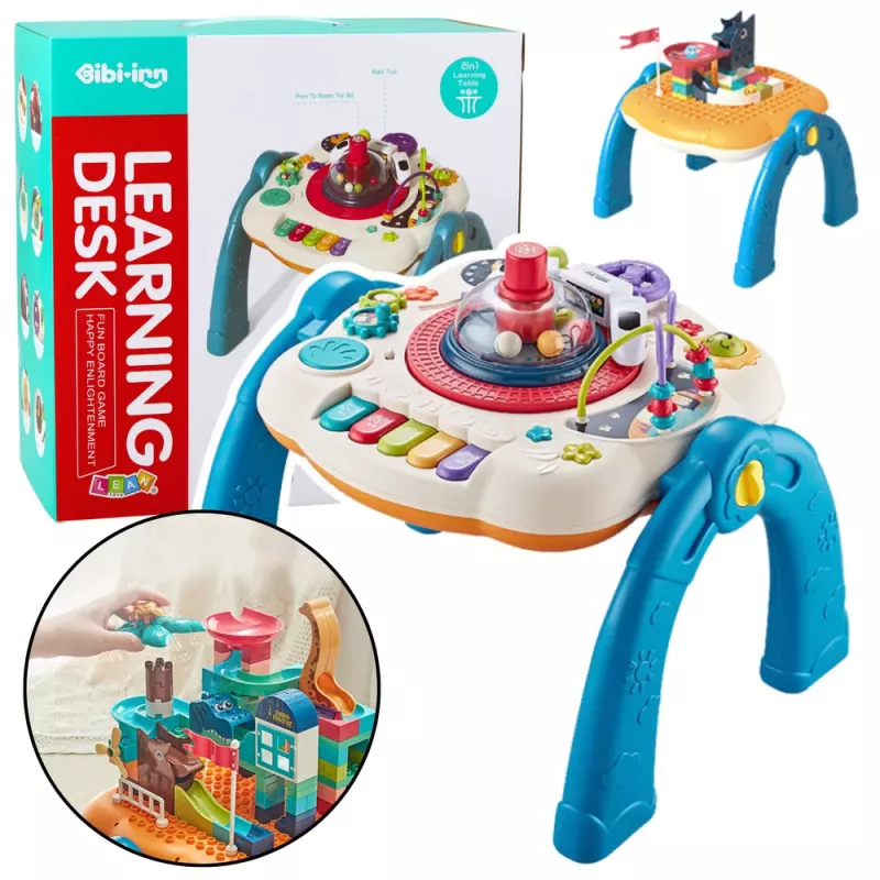 LEAN TOYS τραπέζι μάθησης διαδραστική επιφάνεια συναρμολόγησης 2in1 μπλε