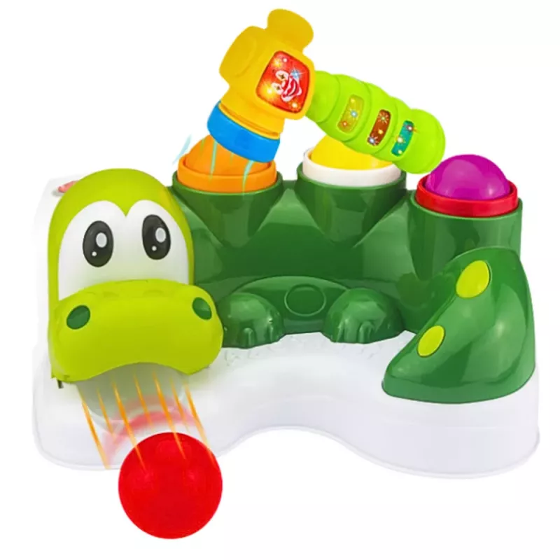 LEAN TOYS Παιχνίδι arcade με μπάλα και σφυρί διαδραστικός κροκόδειλος