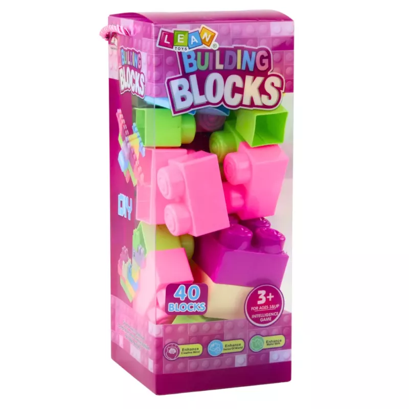 LEAN TOYS Τούβλα σε κουτί Μεγάλο σετ κατασκευής Πολύχρωμο 40τεμ.