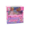 LEAN TOYS Μίνι κούκλα σε σετ πιτζάμας με ροζ κρεβάτι