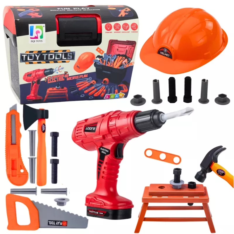 LEAN TOYS DIY Εργαλειοθήκη σετ δραπανοκατσάβιδου με μπαταρία 55 τεμάχια