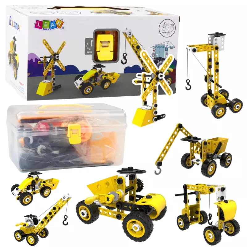 LEAN TOYS Σετ Δόμησης Οικοδομικά Μηχανήματα 8in1 100 Τεμ.