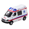 LEAN TOYS Ασθενοφόρο Μεταλλικό Pull-Back με Μοτέρ Φώτα Ήχους Λευκό 1:32