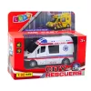 LEAN TOYS Ασθενοφόρο Μεταλλικό Pull-Back με Μοτέρ Φώτα Ήχους Λευκό 1:32