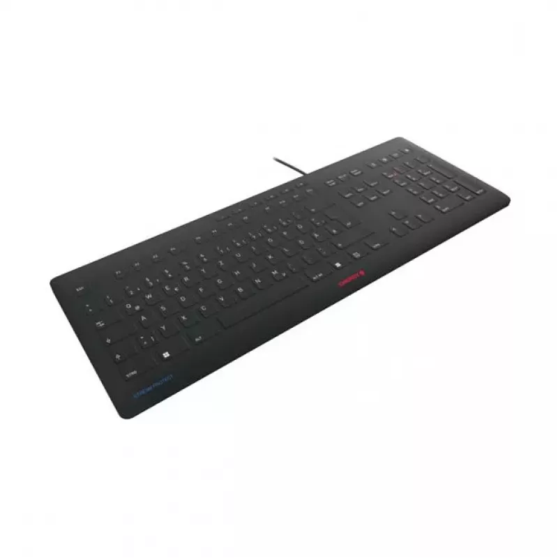 CHERRY STREAM PROTECT KEYBOARD Ενσύρματο πληκτρολόγιο αμερικανικό layout μαύρο