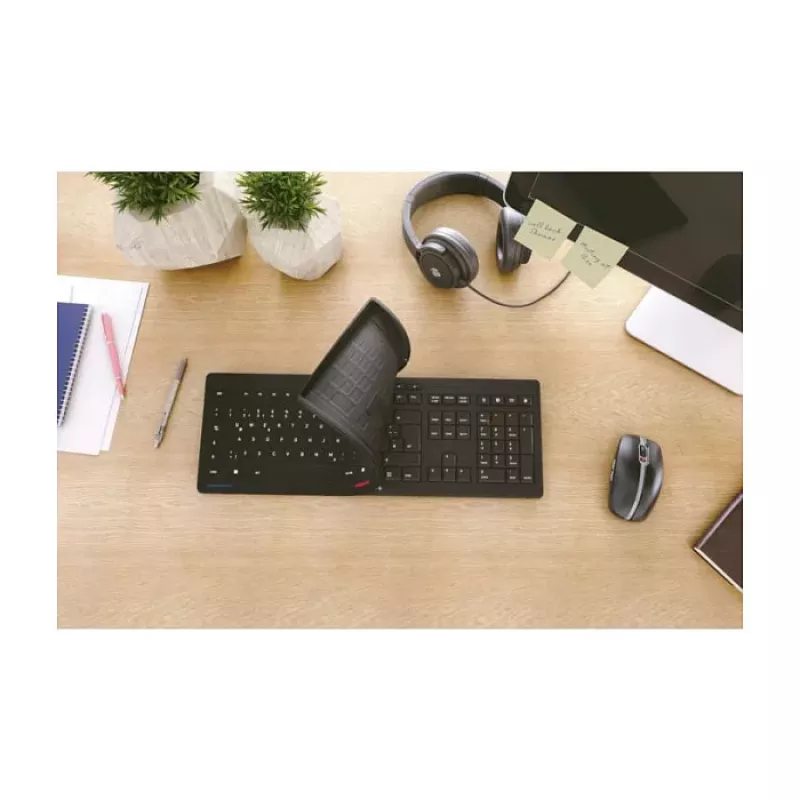 CHERRY STREAM PROTECT KEYBOARD Ενσύρματο πληκτρολόγιο αμερικανικό layout μαύρο