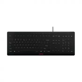 CHERRY STREAM PROTECT KEYBOARD Ενσύρματο πληκτρολόγιο αμερικανικό layout μαύρο