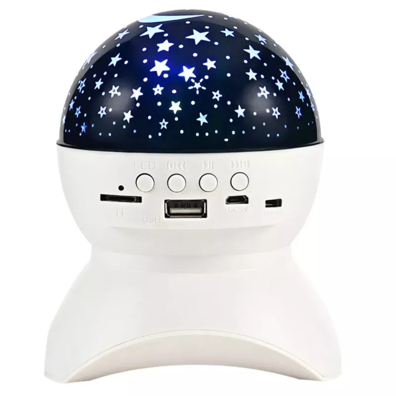 LEAN Φωτιστικό νυκτός Star Projector 3 σε 1 Bluetooth LED ηχείο Λευκό