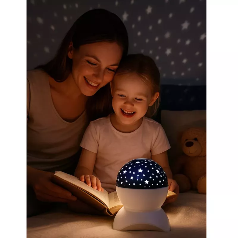 LEAN Φωτιστικό νυκτός Star Projector 3 σε 1 Bluetooth LED ηχείο Λευκό