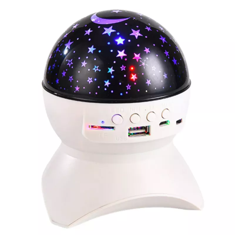 LEAN Φωτιστικό νυκτός Star Projector 3 σε 1 Bluetooth LED ηχείο Λευκό