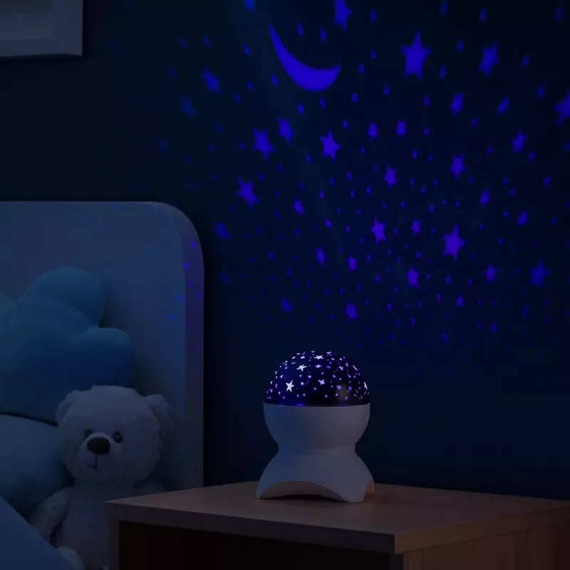 LEAN Φωτιστικό νυκτός Star Projector 3 σε 1 Bluetooth LED ηχείο Λευκό
