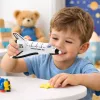 LEAN TOYS Μεταλλικό Διαστημόπλοιο Pull-Back με Άνοιγμα Λευκό