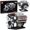 LEAN TOYS τουβλάκια κινητήρας V8 μηχανικό μοντέλο με κινούμενα έμβολα, 552 τεμάχια