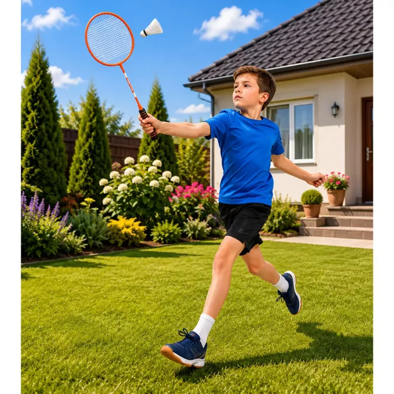 LEAN TOYS Σετ Badminton, 3 Ρακέτες, Φτερά, Πορτοκαλί Τσάντα