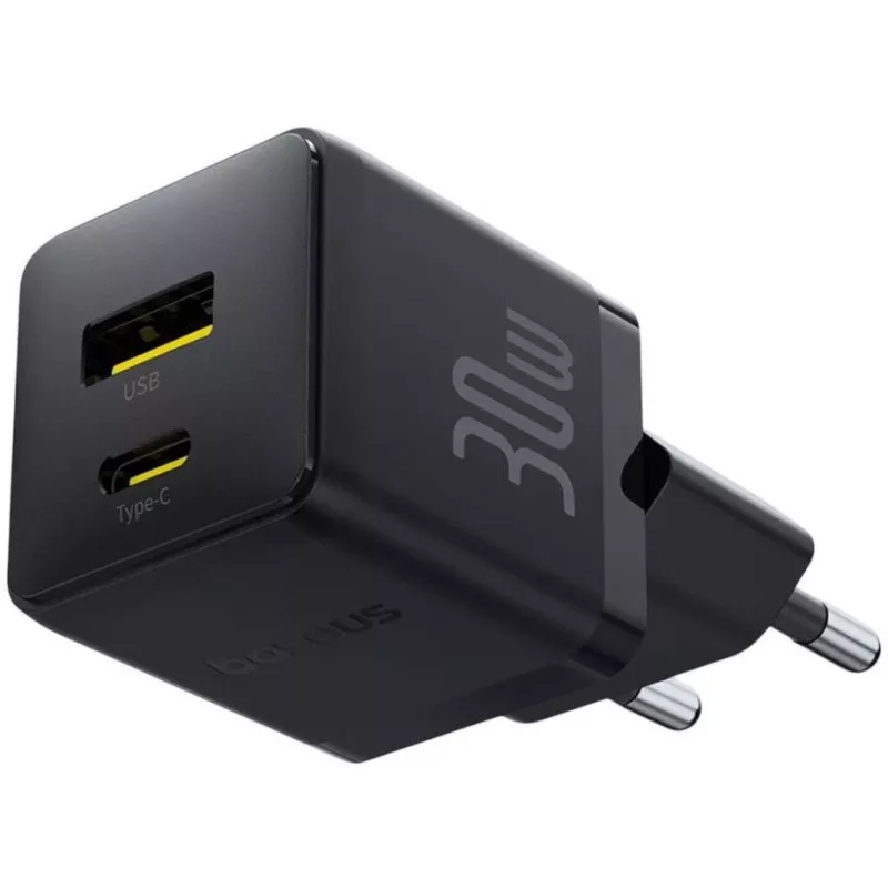 Baseus Palm 30W USB-C USB-A Φορτιστής Μαύρο