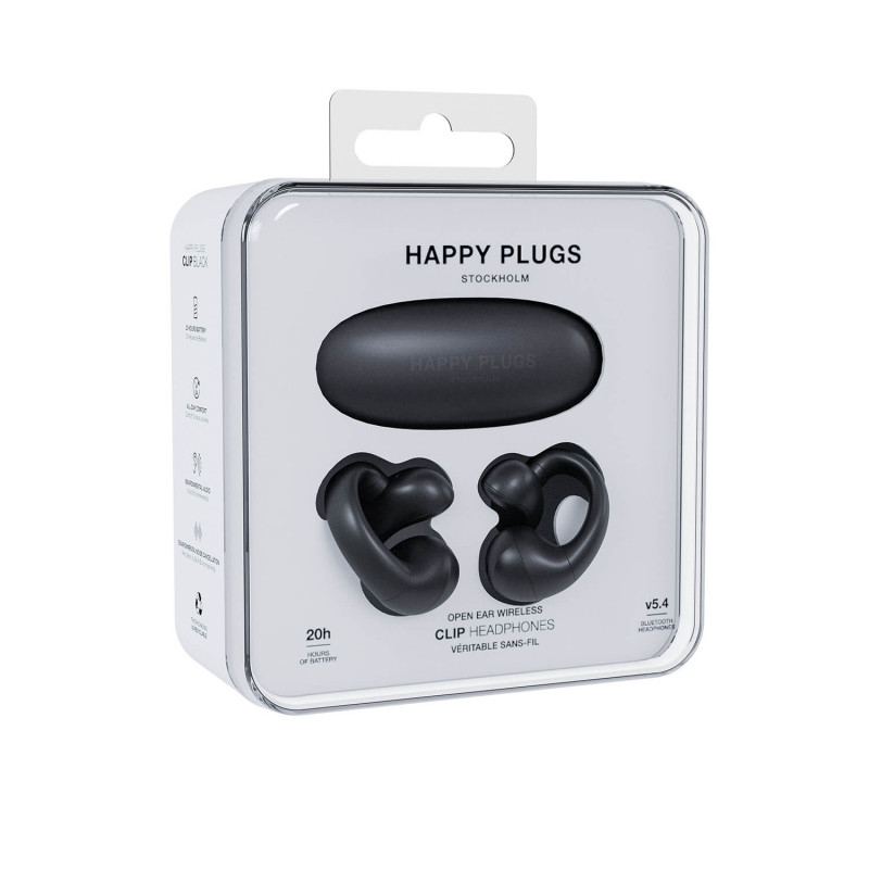 Happy Plugs Clip ασύρματα ακουστικά open-ear clip-on (μαύρα)
