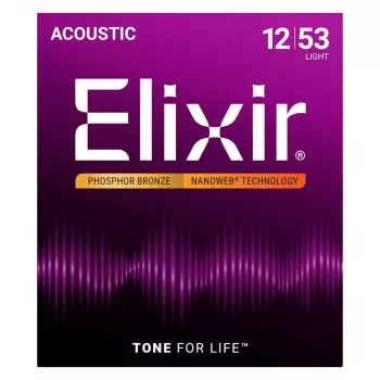 Elixir 16052 Phosphor Bronze Light NANOWEB Χορδές ακουστικής κιθάρας (12-53)