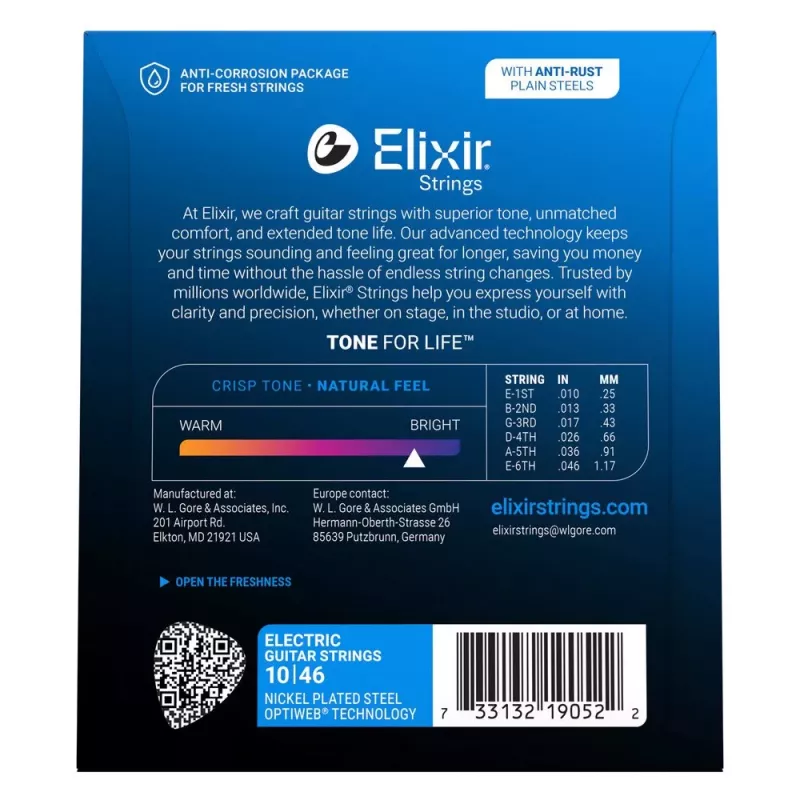 Elixir 19052 Optiweb Light Χορδές ηλεκτρικής κιθάρας (10-46)