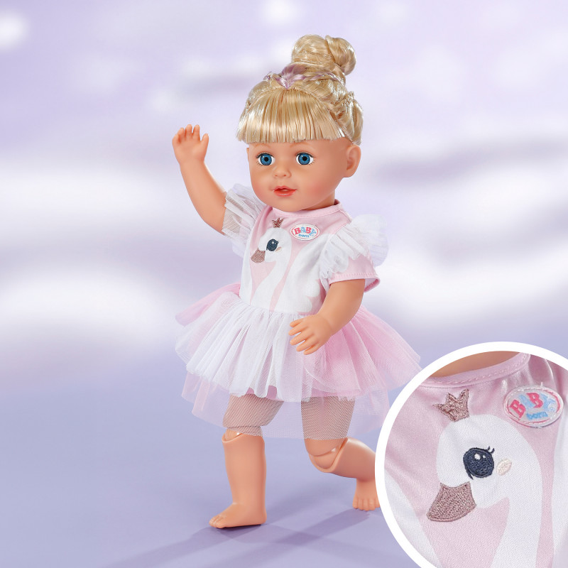 ZAPF CREATION BABY born Φόρεμα Κύκνου 43cm Σετ Ρούχων Κούκλας