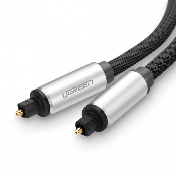 UGREEN Toslink ψηφιακό οπτικό καλώδιο ήχου, πλεκτό αλουμίνιο, 1m γκρι