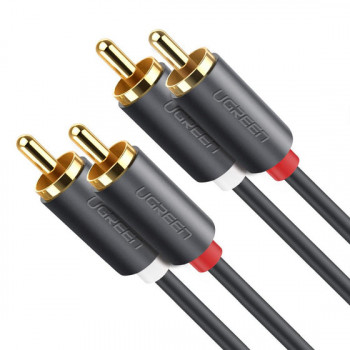 UGREEN AV104 2x αρσενικό βύσμα RCA σε 2x αρσενικό βύσμα RCA Καλώδιο ήχου 2m Μαύρο