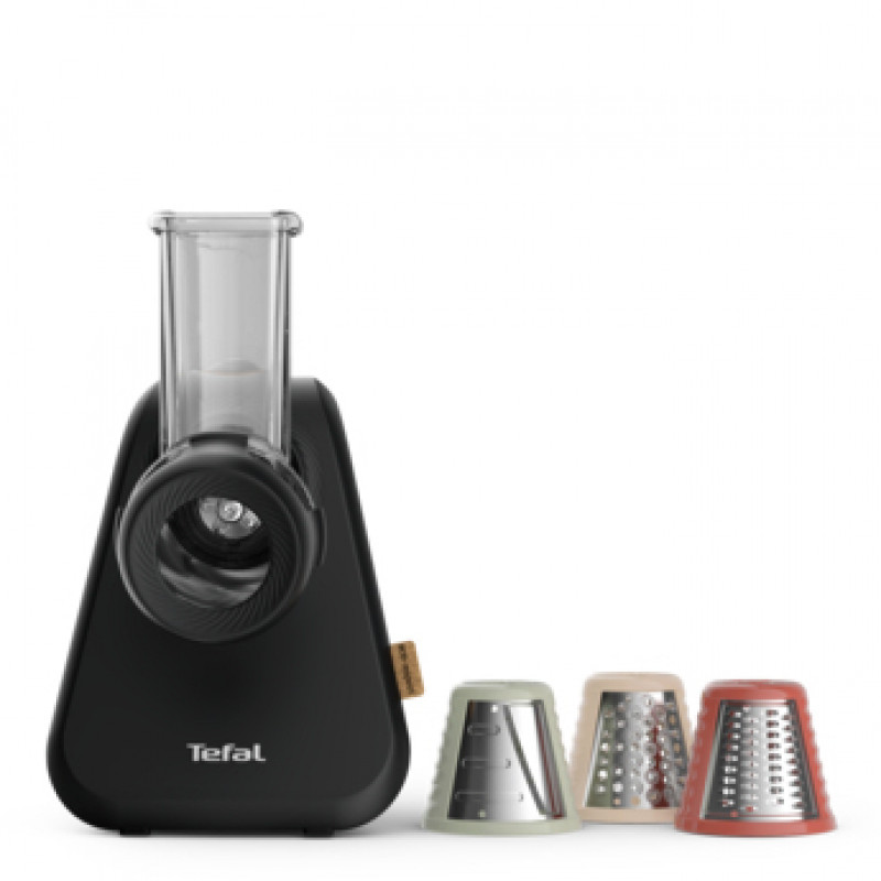 TEFAL MB77EN Ηλεκτρικός τρίφτης και spiralizer, 260 W, 5 κώνοι, Μαύρο/Ασημί