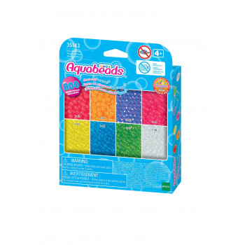 EPOCH Aquabeads Neon Beads Refill Pack - 600 σταθερές χάντρες σε 8 νέον χρώματα, ενεργοποιούμενες με νερό, συμβατές με όλα τα σετ Aquabeads
