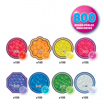 EPOCH Aquabeads Neon Beads Refill Pack - 600 σταθερές χάντρες σε 8 νέον χρώματα, ενεργοποιούμενες με νερό, συμβατές με όλα τα σετ Aquabeads