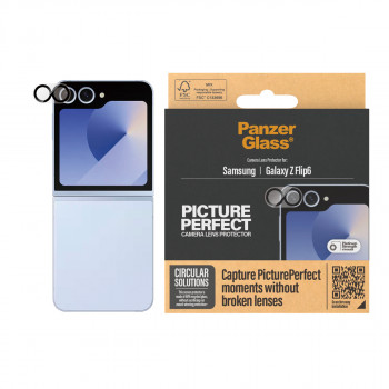 PanzerGlass PicturePerfect Προστασία φακού κάμερας για Samsung Galaxy Z Flip6 (F741, F7374) - Ultra διαφανές σκληρυμένο γυαλί, σκληρότητα 9H, ανθεκτικό σε γρατσουνιές και κρούσεις, ελαιοφοβική επίστρωση, εύκολη εγκατάσταση