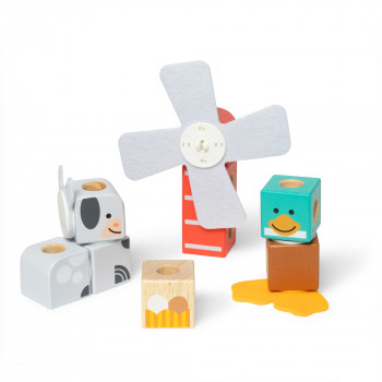 Melissa & Doug Blockables Farm Friends Σετ Ξύλινων Κύβων Στοίβαξης