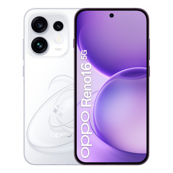 OPPO Reno16 5G 8GB RAM 512GB αποθηκευτικός χώρος 6,7 inch AMOLED 120Hz οθόνη 50MP OIS τριπλή κάμερα 80W γρήγορη φόρτιση λευκό