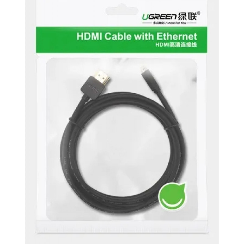 UGREEN HD127 καλώδιο Micro-HDMI σε HDMI 4K 3D 1m μαύρο