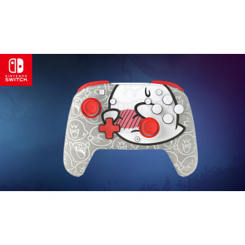 PDP Afterglow Wave ασύρματο χειριστήριο για Nintendo Switch – Boo-Hoo Clear με RGB