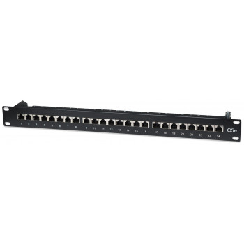 Intellinet 513487 24-Port Cat5e STP 1U patch panel για rack, μαύρο