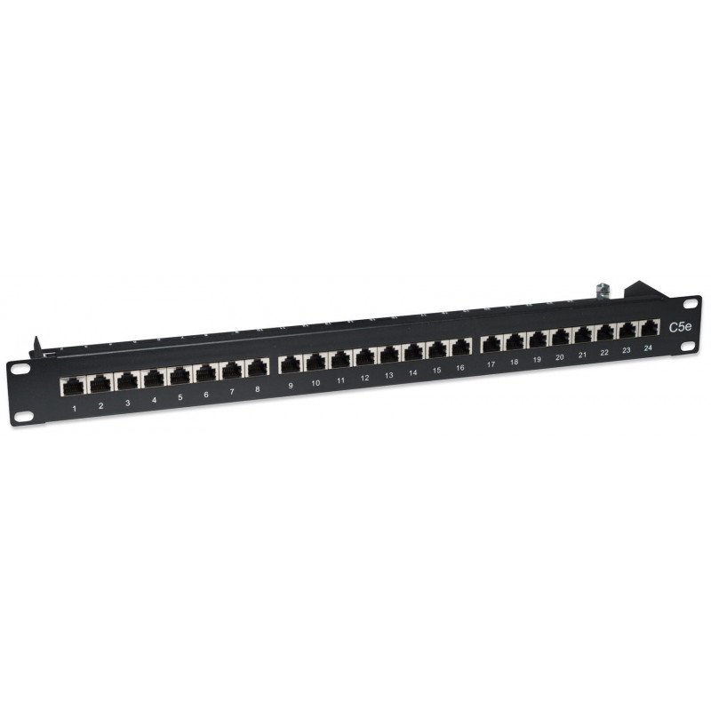 Intellinet 513487 24-Port Cat5e STP 1U patch panel για rack, μαύρο