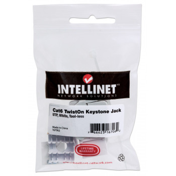 Intellinet 167062 Cat6 UTP Keystone Jack, χωρίς εργαλεία, Λευκό