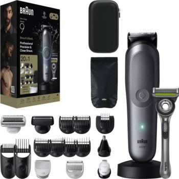 Braun AIO 9540 All-in-One Style Kit, ηλεκτρική ξυριστική μηχανή και trimmer υγρής και στεγνής χρήσης, 60 λεπτά διάρκεια, 7 εξαρτήματα, μαύρο