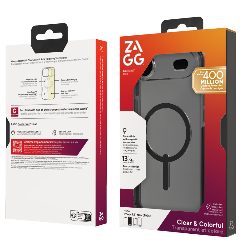 ZAGG Santa Cruz Snap θήκη για iPhone Air - μαύρο μεσάνυχτα