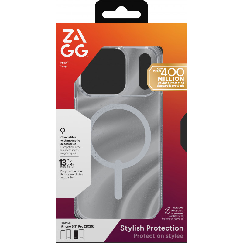 ZAGG Milan Snap θήκη για Apple iPhone 17 Pro - Glitzer-Wirbel