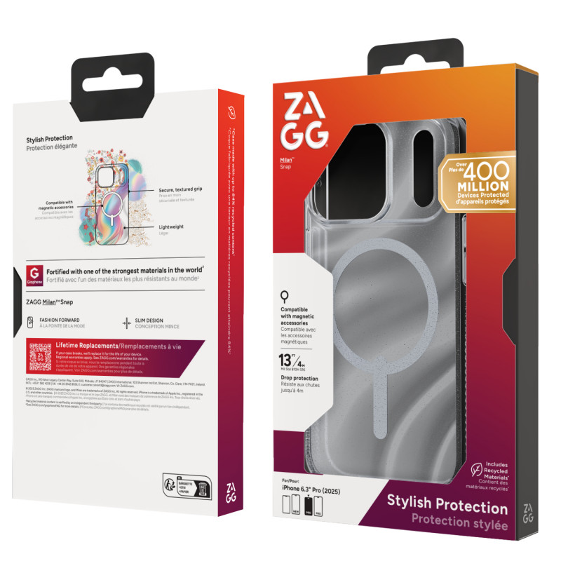 ZAGG Milan Snap θήκη για Apple iPhone 17 Pro - Glitzer-Wirbel
