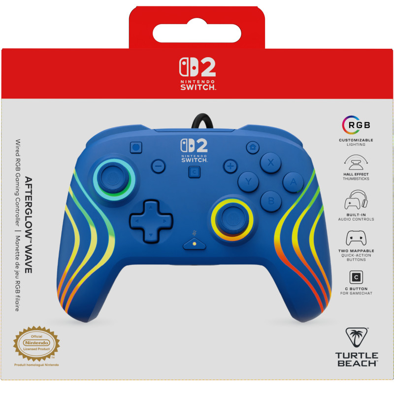 Turtle Beach Afterglow Wave ενσύρματο χειριστήριο για Nintendo Switch 2, μπλε (TBC-8006-25)