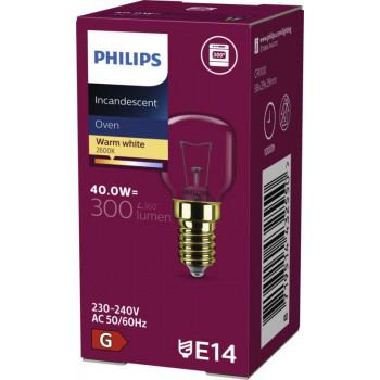 Philips PHI App 40W E14 230-240V T29 Λάμπα φούρνου σχήματος αχλαδιού