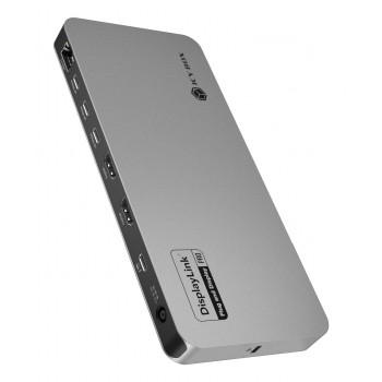 ICY BOX IB-DK7402-C31 Diamond Dock Σταθμός σύνδεσης 12-in-1 USB-C, 5x έξοδος βίντεο, 140 W PD, DisplayLink, ανθρακί/μαύρο