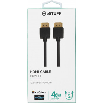 ESTUFF Καλώδιο HDMI 1.4 High-Speed με Ethernet 5m 4K 3D ARC Μαύρο