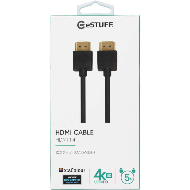 ESTUFF Καλώδιο HDMI 1.4 High-Speed με Ethernet 5m 4K 3D ARC Μαύρο