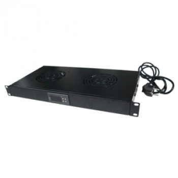 LogiLink 19 ίντσες 1U μονάδα ανεμιστήρων rack με 4 ανεμιστήρες, μαύρο