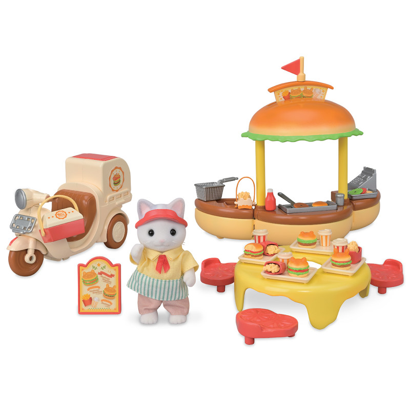 Sylvanian Families Κινητό περίπτερο χάμπουργκερ με φιγούρα